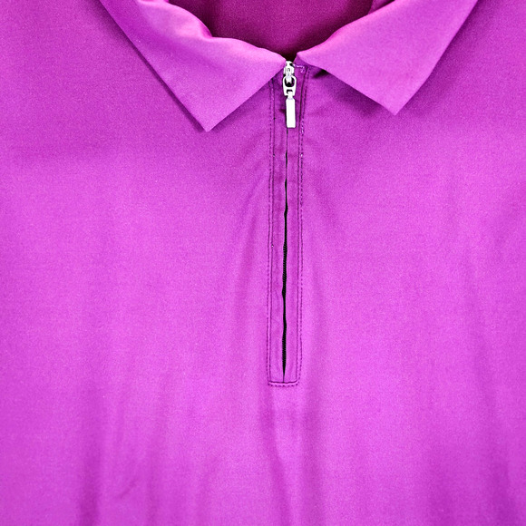 Coral Bay Golf Women's Sleeveless Top Tank 1/4 Zip Size XL Mesh Detail Purple - Picture 3 of 7
